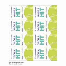 You're A Hit Softball Valentine's Day Card