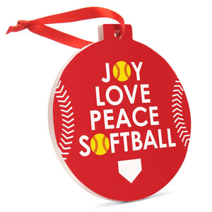 CTS Softball Round Ceramic Ornament - Joy love Peace