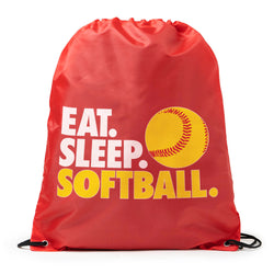 Softball Drawstring Backpack Eat. Sleep. Softball.
