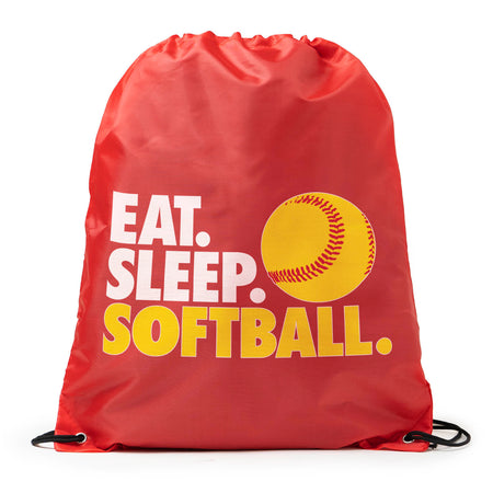 Softball Sport Pack Cinch Sack Eat. Sleep. Softball. [Red] -SS