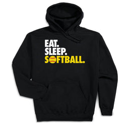 Softball Hooded Sweatshirt - Eat. Sleep. Softball. [Youth Large/Black] - SS