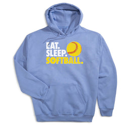Softball Hooded Sweatshirt - Eat. Sleep. Softball. [Carolina/Adult Medium] - SS