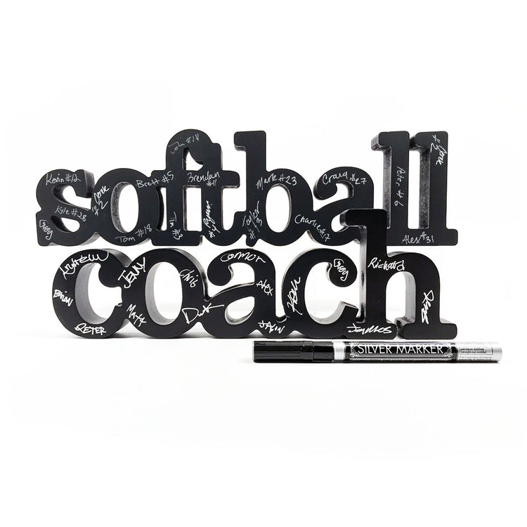 Softball Coach Wood Words Ready To Autograph