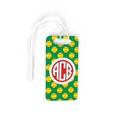 Softball Bag/Luggage Tag - Personalized Softball Pattern Monogram