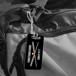 Softball Bag/Luggage Tag - Personalized Text with Crossed Bats