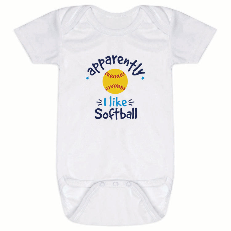 Softball Baby One-Piece - Apparently, I Like Softball