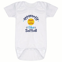 Softball Baby One-Piece - Apparently, I Like Softball