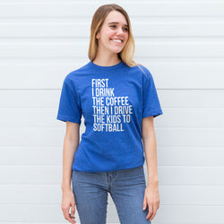 Softball Short Sleeve T-Shirt - Then I Drive The Kids To Softball