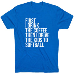 Softball Short Sleeve T-Shirt - Then I Drive The Kids To Softball