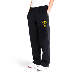 Softball Fleece Sweatpants - Crossed Softball Bats [Adult X-Large/Black] - SS