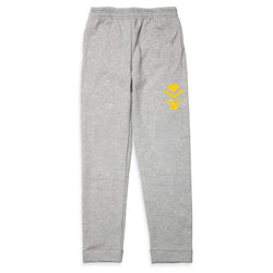 Softball Fleece Sweatpants - Crossed Softball Bats [Gray/Youth Medium] - SS