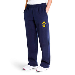 Softball Fleece Sweatpants - Crossed Softball Bats [Navy/Adult Medium] - SS
