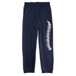 Softball Fleece Sweatpants - Softball Stitches [Navy/Youth Medium] - SS
