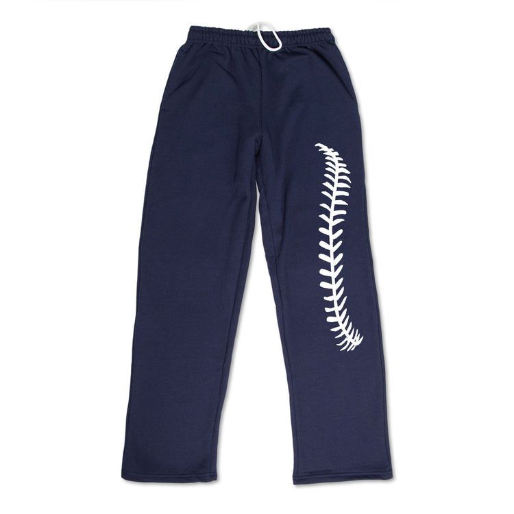 Softball Fleece Sweatpants - Softball Stitches [Adult Large/Navy] - SS