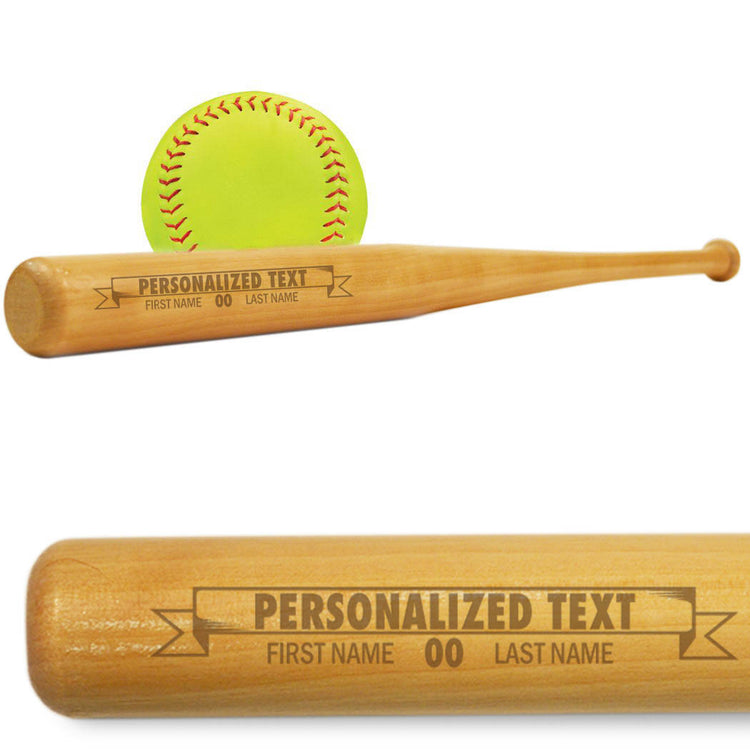 Engraved Mini Softball Bat - Banner