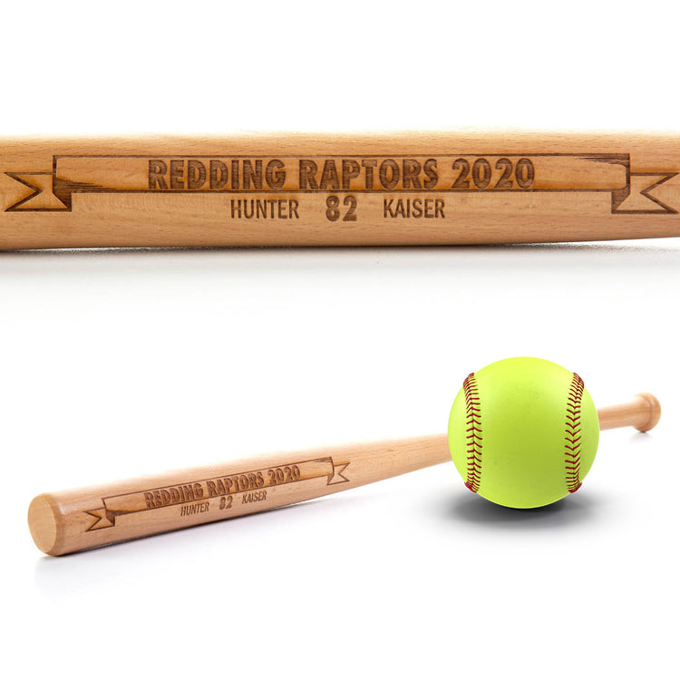 Engraved Mini Softball Bat - Banner