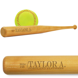Engraved Mini Softball Bat - Player Information
