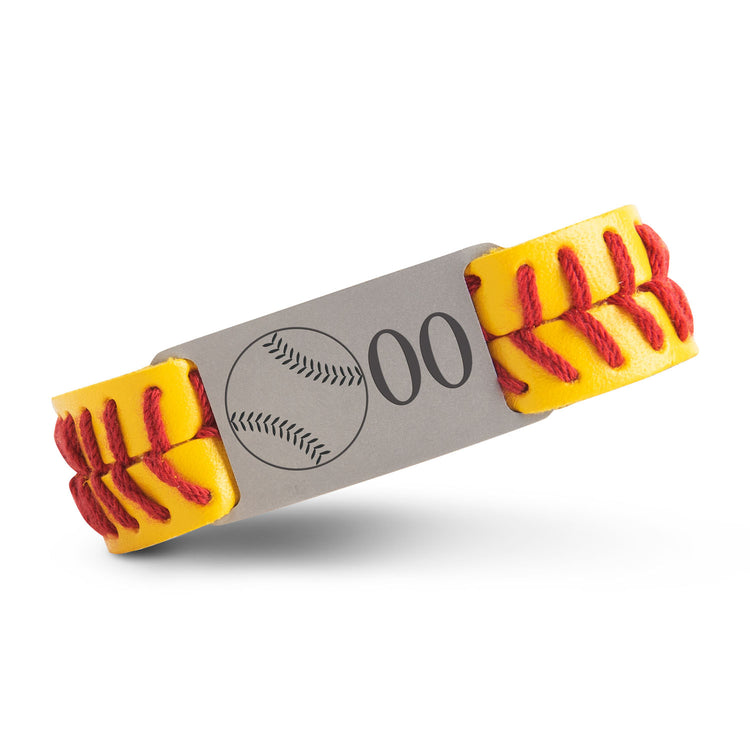 Authentic Softball Leather Bracelet With Slider - Custom Number