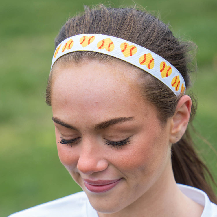 Softball Juliband Non-Slip Headband - Softball Heart Pattern