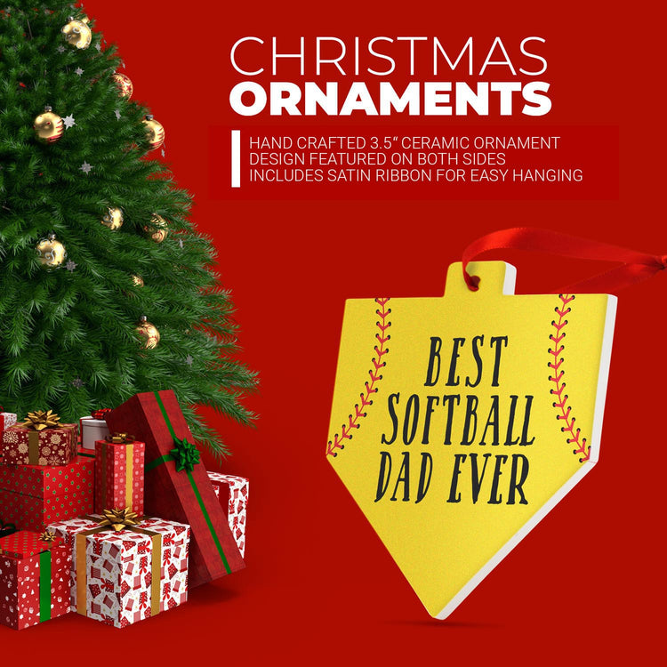 Softball Home Plate Ceramic Ornament - Best Softball Dad Ever