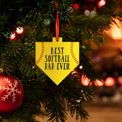Softball Home Plate Ceramic Ornament - Best Softball Dad Ever