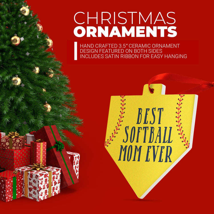 Softball Home Plate Ceramic Ornament - Best Softball Mom Ever