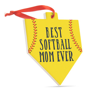 CTS Softball Home Plate Ceramic Ornament - Best Softball Mom Ever