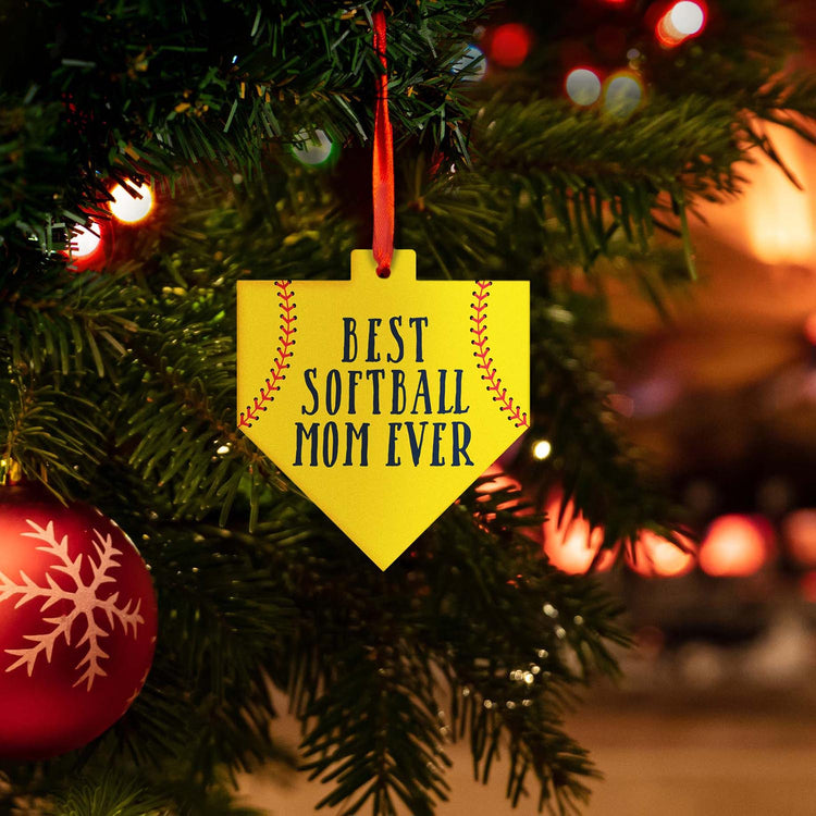 Softball Home Plate Ceramic Ornament - Best Softball Mom Ever