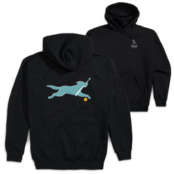 Softball Hooded Sweatshirt - Mitts the Softball Dog (Back Design)