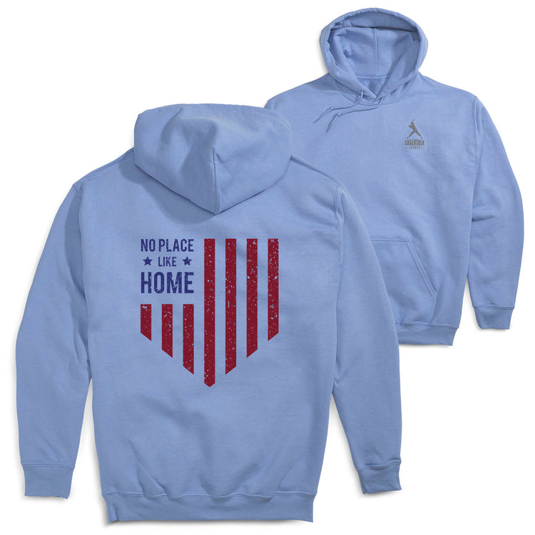 Softball Hooded Sweatshirt - No Place Like Home(Back Design) [Adult Small/Carolina] - SS