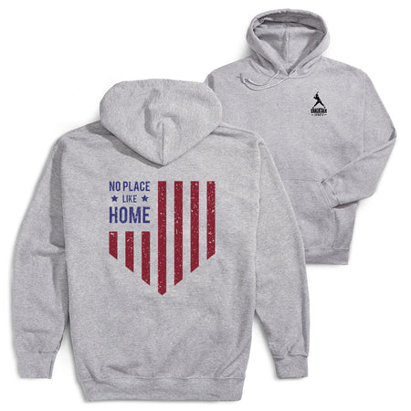 Softball Hooded Sweatshirt - No Place Like Home(Back Design) [Adult Small/Gray] - SS