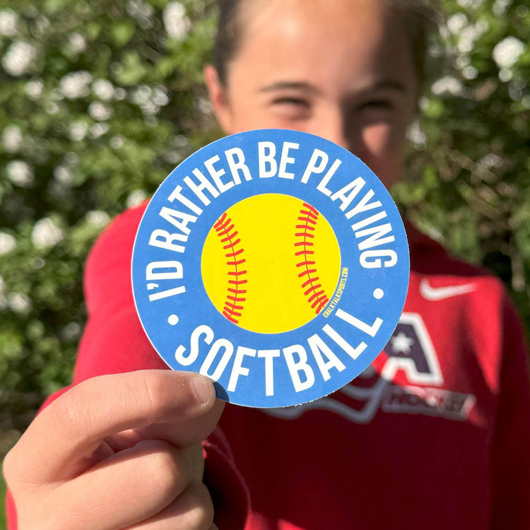 Softball Sticker - I'd Rather Be Playing Softball