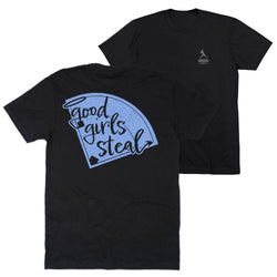 Softball Short Sleeve T-Shirt - Good Girls Steal (Back Design)
