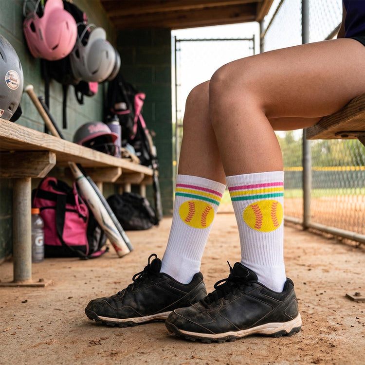 Softball Woven Mid-Calf Socks - Ball - Miami