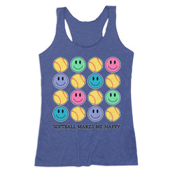 Softball Women's Everyday Tank Top - Softball Makes Me Happy