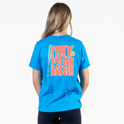 Softball Short Sleeve T-Shirt - Hey Batter Batter (Back Design)