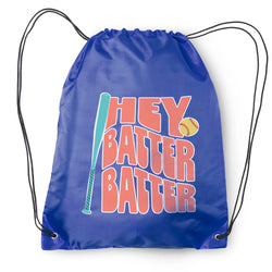 Softball Drawstring Backpack - Hey Batter Batter