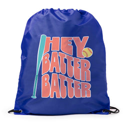 Softball Drawstring Backpack - Hey Batter Batter