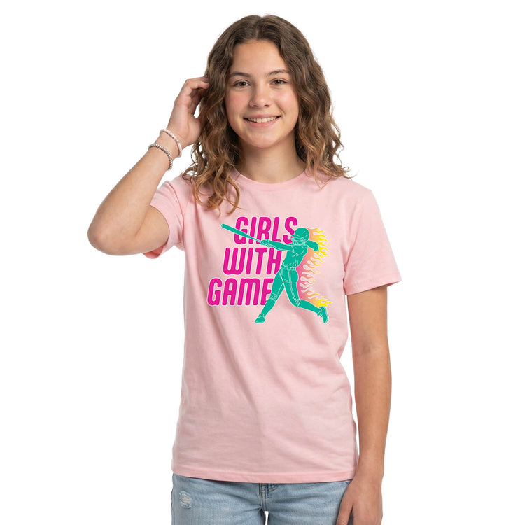 Softball Short Sleeve T-Shirt - Girls With Game Softball