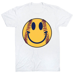 Softball Short Sleeve T-Shirt - Softball Happy Face