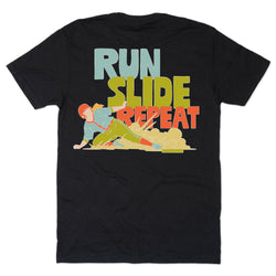 Softball Short Sleeve T-Shirt - Run Slide Repeat (Back Design)