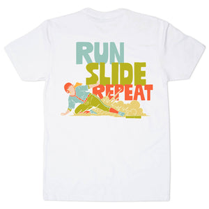 Softball Short Sleeve T-Shirt - Run Slide Repeat (Back Design)