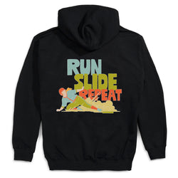 Softball Hooded Sweatshirt - Run Slide Repeat (Back Design)