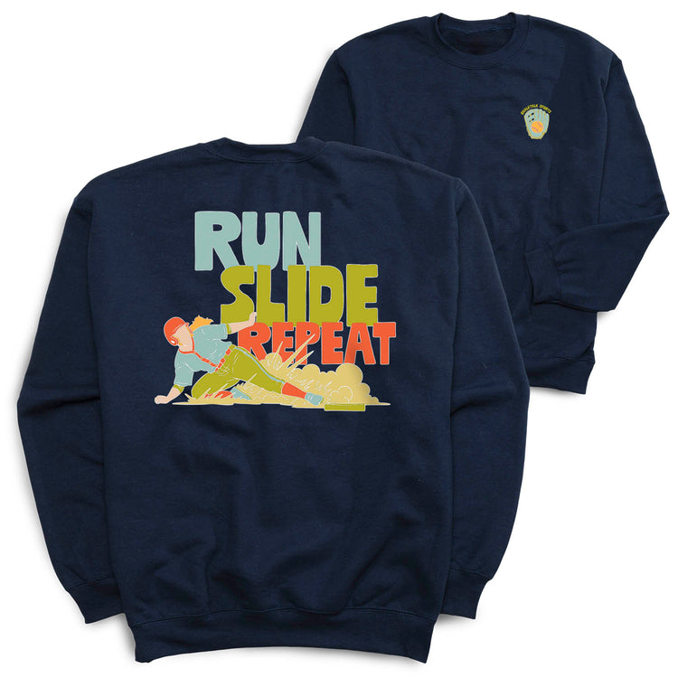 Softball Crewneck Sweatshirt - Run Slide Repeat (Back Design)