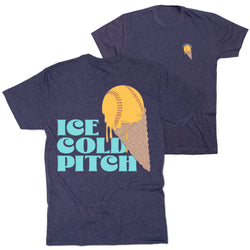 Softball Short Sleeve T-Shirt - Ice Cold Pitch (Back Design)