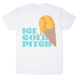 Softball Short Sleeve T-Shirt - Ice Cold Pitch (Back Design)
