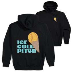 Softball Hooded Sweatshirt - Ice Cold Pitch (Back Design)