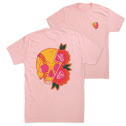 Softball Short Sleeve T-Shirt - Softball Skull (Back Design)