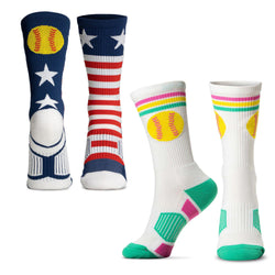 Softball Woven Mid-Calf Sock Set - Home Run USA