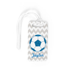 Soccer Bag/Luggage Tag - Personalized Glitter Soccer Ball
